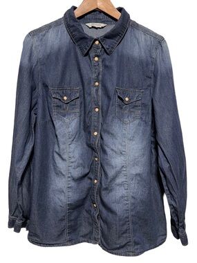 AMERICAN EAGLE Denim Western Cowgirl Ranchcore Workwear Shirt